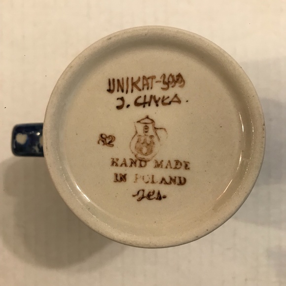 Set Of 2 Boleslawiec Polish Pottery UNIKAT J.Chyla Coffee/Tea Cups/Mugs - Picture 4 of 10